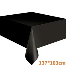 1pc, Solid Color Tablecloth, Birthday Party Wedding Christmas Table Cover, Wipe Covers, Rectangle Desk Cloth Decor, Party Decor, Party - Black - View 7