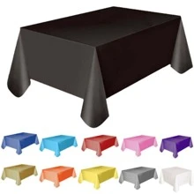 1pc, Solid Color Tablecloth, Birthday Party Wedding Christmas Table Cover, Wipe Covers, Rectangle Desk Cloth Decor, Party Decor, Party - Black - View 3