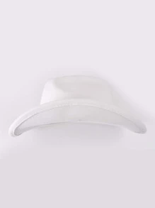 One Women Solid Color Studded PU Leather Band Jazz Panama Western Cowboy Hat, Suitable For Daily Vacation Parties Sun Protection Daily Use Cowboy Hat Cowgirl Hat Halloween