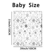 1片雪花印花毛毯,聖誕節主題圖案法蘭絨毯,全季節家居用品,兒童聖誕禮物 - 白色 - 查看 3