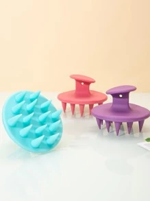 1pc Silicone Cushion Shampoo Brush - Purple - View 2