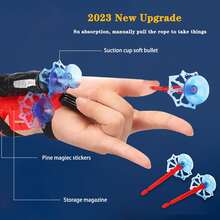 2pcs Wrist Shooting Toy Set, Perfect For Role-playing Shooting Games As Your Favorite Heroes, The Bullets Are Made Of Sponge And Soft Glue, Very Safe; The Soft Bullet Heads Can Stick To Smooth Surfaces Such As Target Or Tiles; Range Of Approximately 5 Meters, Have A Thrilling Shooting Game With Your Friends