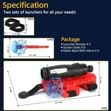 2pcs Wrist Shooting Toy Set, Perfect For Role-playing Shooting Games As Your Favorite Heroes, The Bullets Are Made Of Sponge And Soft Glue, Very Safe; The Soft Bullet Heads Can Stick To Smooth Surfaces Such As Target Or Tiles; Range Of Approximately 5 Meters, Have A Thrilling Shooting Game With Your Friends
