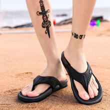 Sandalias de verano para hombres, flip flops antideslizantes para playa, zapatillas de vacaciones casuales y cómodas, zapatilla de masaje antideslizante para hombres - Negro - Ver 2