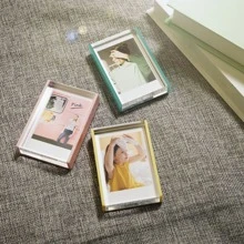 3packs Colorful Mini Frames, Tabletop Acrylic Photo Frame For Mini Film, Mini Photo Frames For  & Go Film, Green+Pink+Yellow Mini  Frames