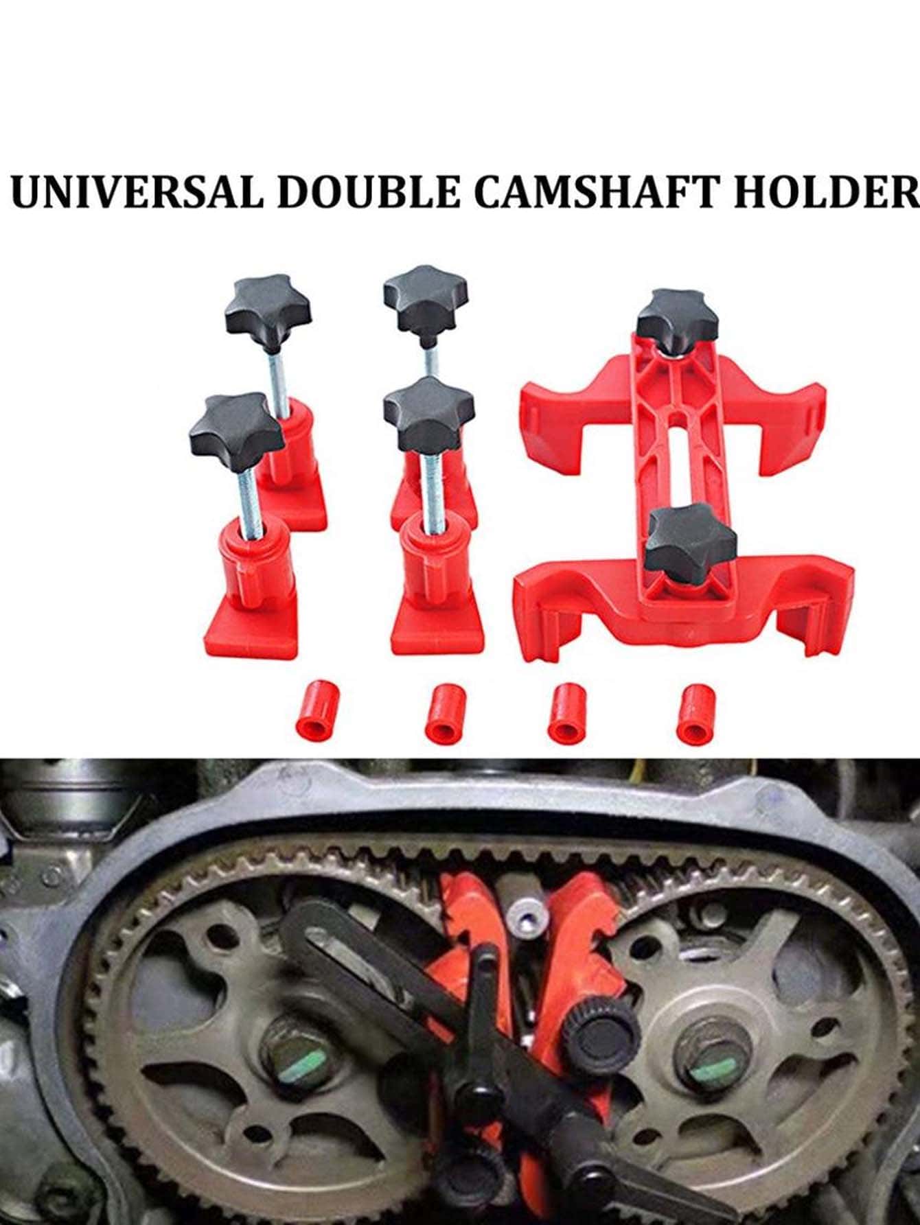 5 Pcs Universal Cam Camshaft Lock Holder Car Engine Timing Locking Tool Double/Single Camshaft Retainer Timing Belt Fix Changer - Red - View 1