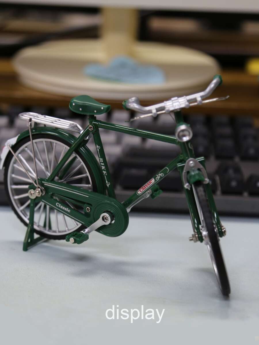 60/70年代經典回憶,創意復古合金迷你自行車飾品;全尺寸縮小,金屬材質自行車;家居客廳軟裝裝飾,奢華復古成人玩具 - 軍綠色 - 查看 1