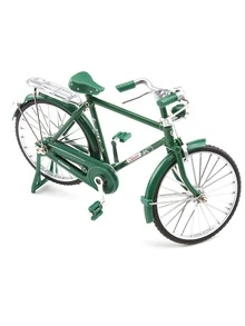 60/70年代經典回憶,創意復古合金迷你自行車飾品;全尺寸縮小,金屬材質自行車;家居客廳軟裝裝飾,奢華復古成人玩具 - 軍綠色 - 查看 2