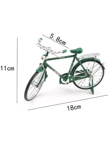 60/70年代經典回憶,創意復古合金迷你自行車飾品;全尺寸縮小,金屬材質自行車;家居客廳軟裝裝飾,奢華復古成人玩具 - 軍綠色 - 查看 4