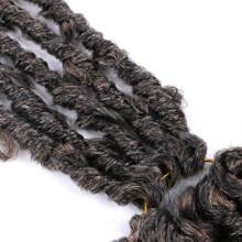 1pc 14inch 80g Butterfly Locs Crochet Hair Extensions For Braiding, Butterfly Curly Dreadlocks