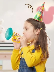 Niños 1 pieza Juguete de sonido ABS cuerno gracioso con dibujos animados con patrón de conejo para - Amarillo - Ver 10