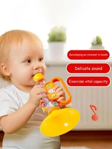 Niños 1 pieza Juguete de sonido ABS cuerno gracioso con dibujos animados con patrón de conejo para - Amarillo - Ver 9