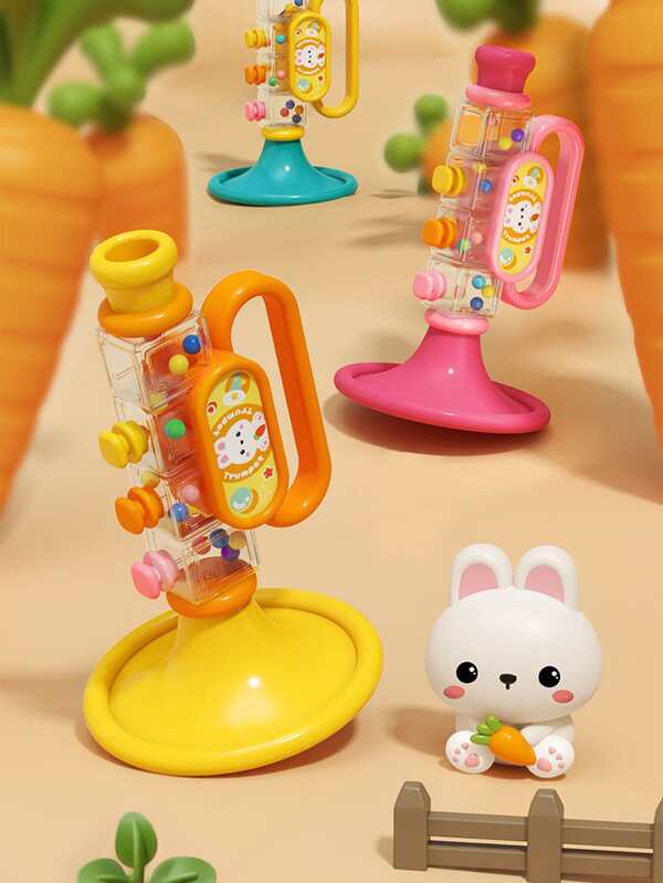 1pc ABS Horn Toy, Funny Cartoon Rabbit Pattern Sound Toy For Kids