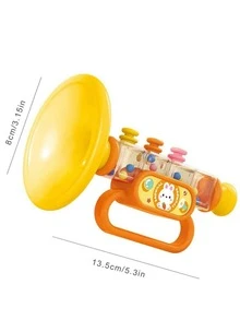 Niños 1 pieza Juguete de sonido ABS cuerno gracioso con dibujos animados con patrón de conejo para - Amarillo - Ver 4