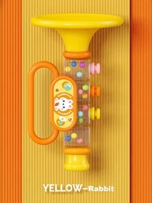 Niños 1 pieza Juguete de sonido ABS cuerno gracioso con dibujos animados con patrón de conejo para - Amarillo - Ver 2