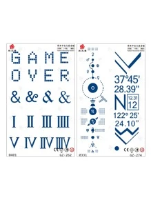 1 set/3 piezas Etiquetas engomadas del tatuaje simple cuello & oreja - Azul - Ver 2