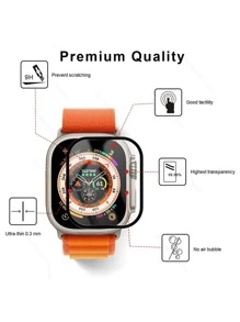 3 màng TPU mềm viền đen, tương thích với Apple Watch Ultra/SE/8/7/6/5/4/3/2/1, Phù hợp với 38/40/41/42/44/45/49mm - màu đen - Xem 3