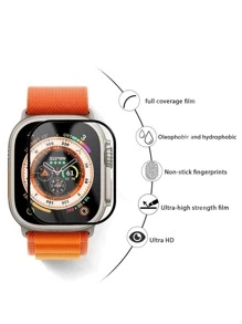 3 màng TPU mềm viền đen, tương thích với Apple Watch Ultra/SE/8/7/6/5/4/3/2/1, Phù hợp với 38/40/41/42/44/45/49mm - màu đen - Xem 4