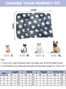 1 Set 1 pieza Alfombra de felpa reversible con estampado de estrella para mascotas, con fondo gris cálido, apta para gatos/perros medianos y pequeños, para descansar y dormir en primavera/verano/otoño/invierno - Multicolor - Ver 2