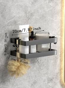 1入組掛壁式浴室儲物架 - 灰色 - 查看 2