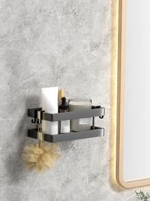 1入組掛壁式浴室儲物架 - 灰色 - 查看 3