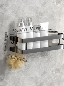 1入組掛壁式浴室儲物架 - 灰色 - 查看 5