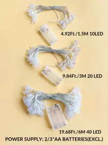 1.5米/3米/6米LED水晶球星形串灯，室内装饰电池供电泡泡星形仙女灯，适用于客厅、花园、露营、生日派对、婚礼、庭院、圣诞树装饰 - 黃色 - 查看 11