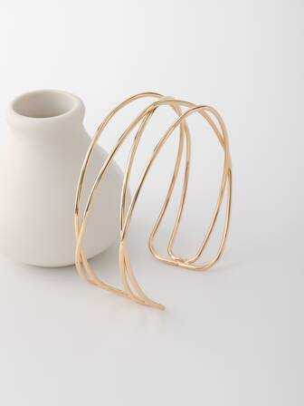 1 Pieza Banda De Brazo Con Diseño De Alambre Metálico De Moda