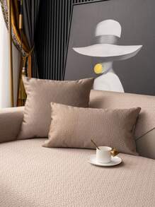 1 pièce Haute Précision Tissu Housse De Coussin Canapé Avec Taie D'oreiller , 3D En Jacquard Technologie , Luxueux Style , Toutes Les Saisons Utiliser