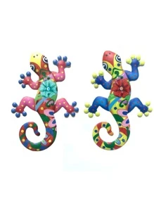 Thú vật Trang trí tường Thằn lằn Hình dạng Giá treo tường Đối với Ngoài trời Sân Creative Trang trí tường - Đỏ - Xem 3