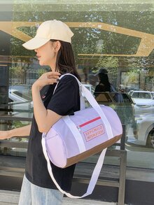 純色女士托特包 - 紫色 - 查看 5