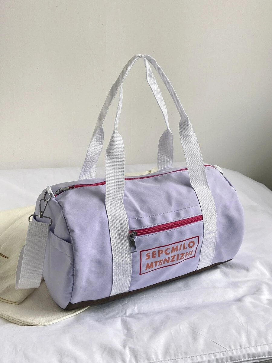 純色女士托特包 - 紫色 - 查看 1