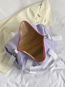 純色女士托特包 - 紫色 - 查看 7