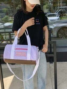 純色女士托特包 - 紫色 - 查看 3