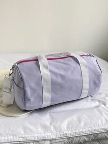 純色女士托特包 - 紫色 - 查看 6