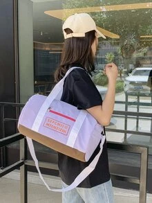 純色女士托特包 - 紫色 - 查看 4