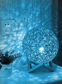 Usb Creative Rattan Ball Net Light In Moon Shape For Atmosphere Decoration - Yellow - View 4