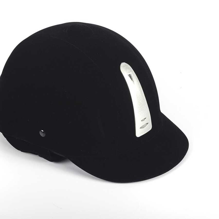 男女馬術頭盔,馬術運動用品,透氣電動車賽馬騎乘帽 - 黑與白 - 查看 1