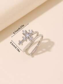 水鑽十字架裝飾鼻環銅受歡迎穿孔身體鏈禮品適合女士和男士 - 彩色 - 查看 3