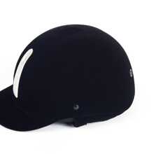 男女馬術頭盔,馬術運動用品,透氣電動車賽馬騎乘帽 - 黑與白 - 查看 3