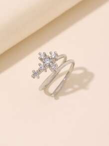 水鑽十字架裝飾鼻環銅受歡迎穿孔身體鏈禮品適合女士和男士 - 彩色 - 查看 4