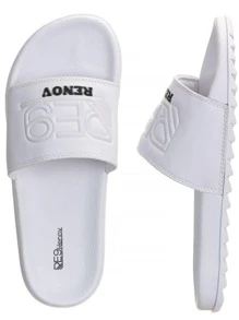 Chinelo Slide Relevo RE9 Sandália Renov - Branco - Visão 2