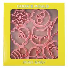 8pcs Halloween Skeleton Cookie Cutter Set, Cartoon Pumpkin Bread & Pastry Baking Mold Halloween Halloween Decor Halloween Decorations Halloween Home Halloween Party Halloween Party - Pink - View 4