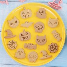 8pcs Halloween Skeleton Cookie Cutter Set, Cartoon Pumpkin Bread & Pastry Baking Mold Halloween Halloween Decor Halloween Decorations Halloween Home Halloween Party Halloween Party - Pink - View 6