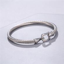 1 pieza Pulsera vintage creativo tornillo diseño de acero inoxidable de hombres - Plateado - Ver 3