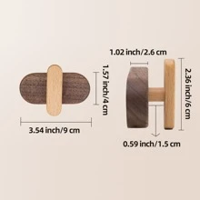 木牆鉤1件外套掛鉤掛壁式重型掛鉤適用於懸掛大衣,帽子,毛巾,帽子和衣服(山毛櫸木) - 山毛櫸木 - 查看 3