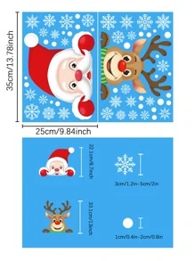 2入組聖誕老人裝飾和馴鹿牆貼窗戶聖誕裝飾用品貼紙
