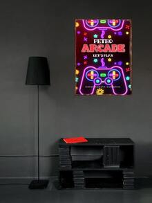霓虹燈遊戲控制器圖案金屬畫適用於遊樂場、遊戲廳、商場、家居裝飾、房間、宿舍、客廳、兒童房、廚房、牆壁裝飾、酒吧、咖啡館、汽車俱樂部等。 - 彩色 - 查看 2