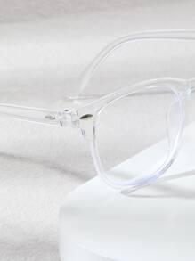 1pc Women's Fashion Rivet Street Transparent Frame Eyeglasses Accessory - Clear - View 4