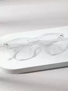 1pc Women's Fashion Rivet Street Transparent Frame Eyeglasses Accessory - Clear - View 2